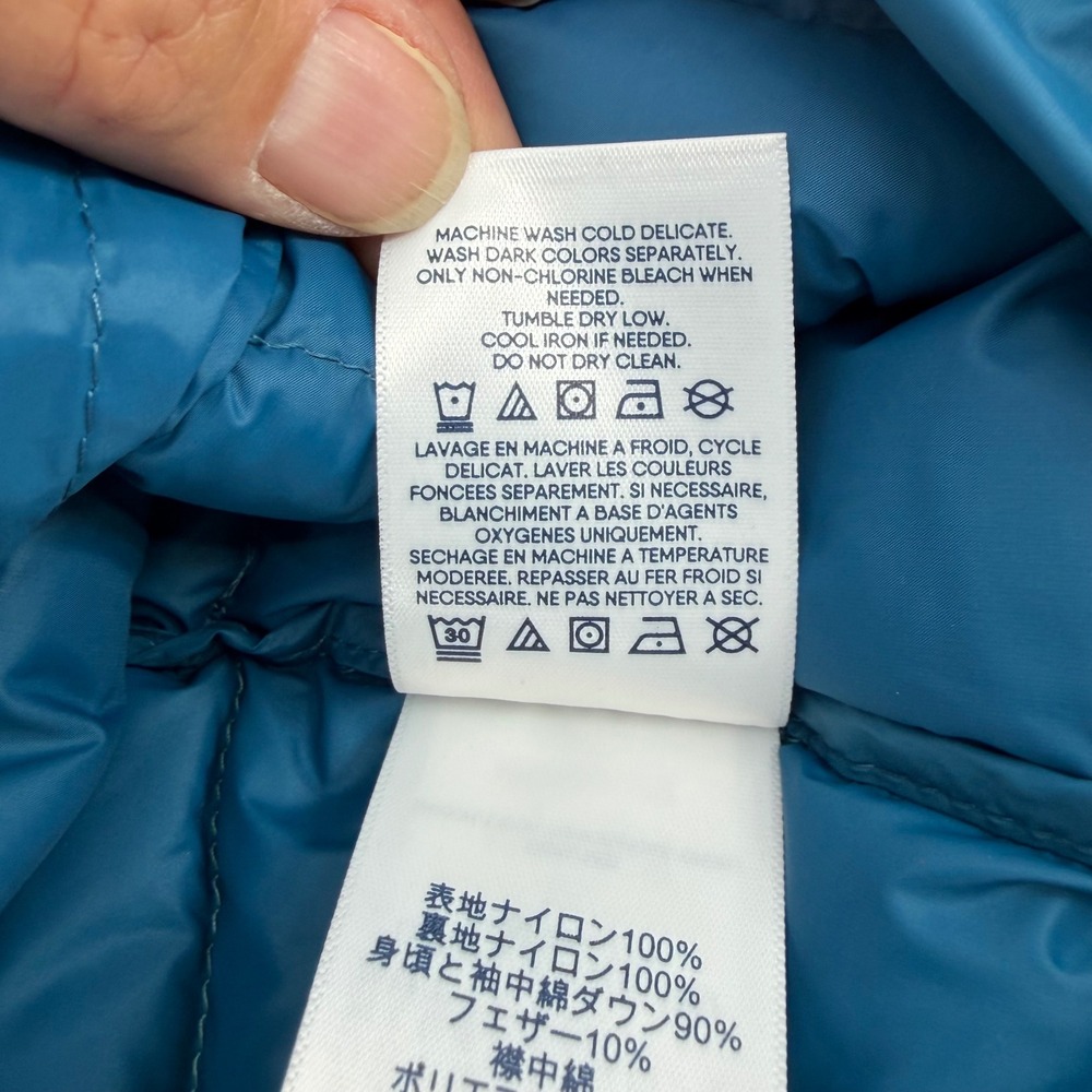 Lands' End‎ Womens XS Down Puffer Vest Blue Chevron Full Zip Outerwear NWOT - Picture 5 of 8